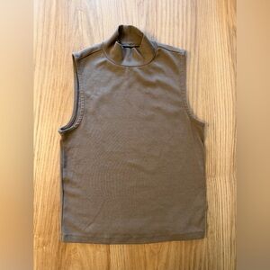 Gap Sleeveless Mock Neck Top in Olive Brown